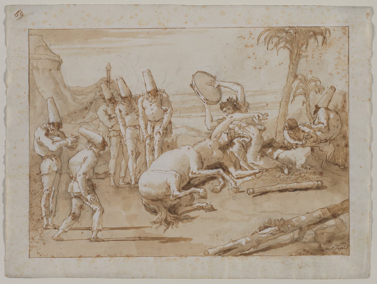 A nő tamburával alkotó: Giovanni Domenico Tiepolo
