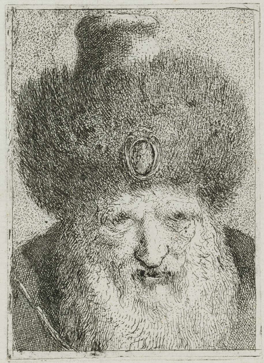 Török prémes sapkában, a Raccolta di Teste (Fejgyűjtemény) sorozatból alkotó: Giovanni Domenico Tiepolo