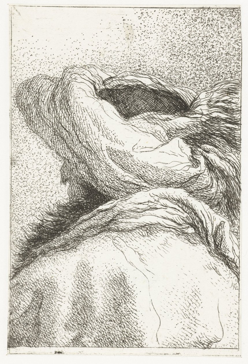 Elfordított fejű török ​​férfi turbánt visel Fejgyűjtemény (sorozat címe) Raccolta di Teste (sorozat címe) alkotó: Giovanni Domenico Tiepolo