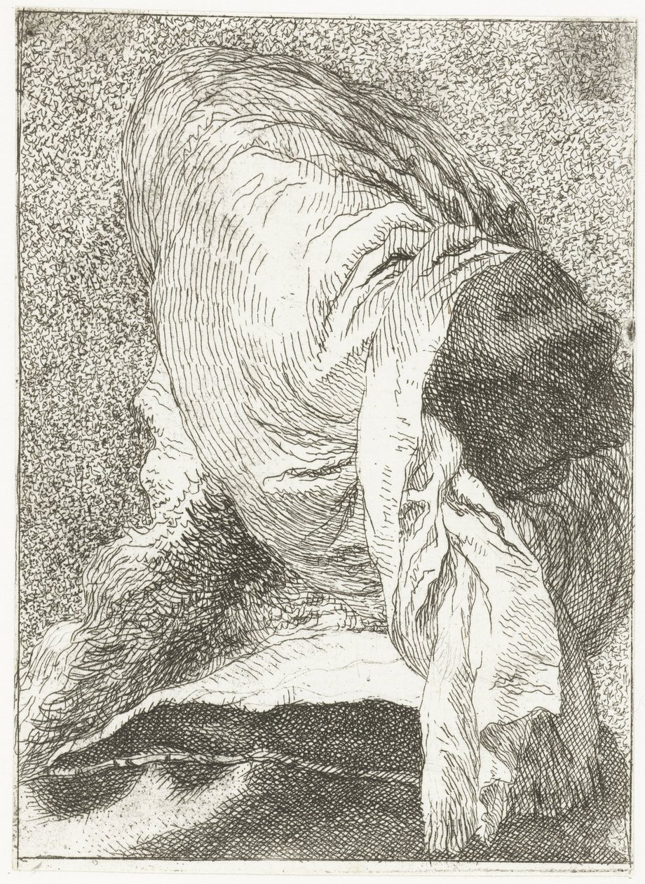 Elfordított fejű török ​​férfi turbánt visel Fejgyűjtemény (sorozat címe) Raccolta di Teste (sorozat címe) alkotó: Giovanni Domenico Tiepolo