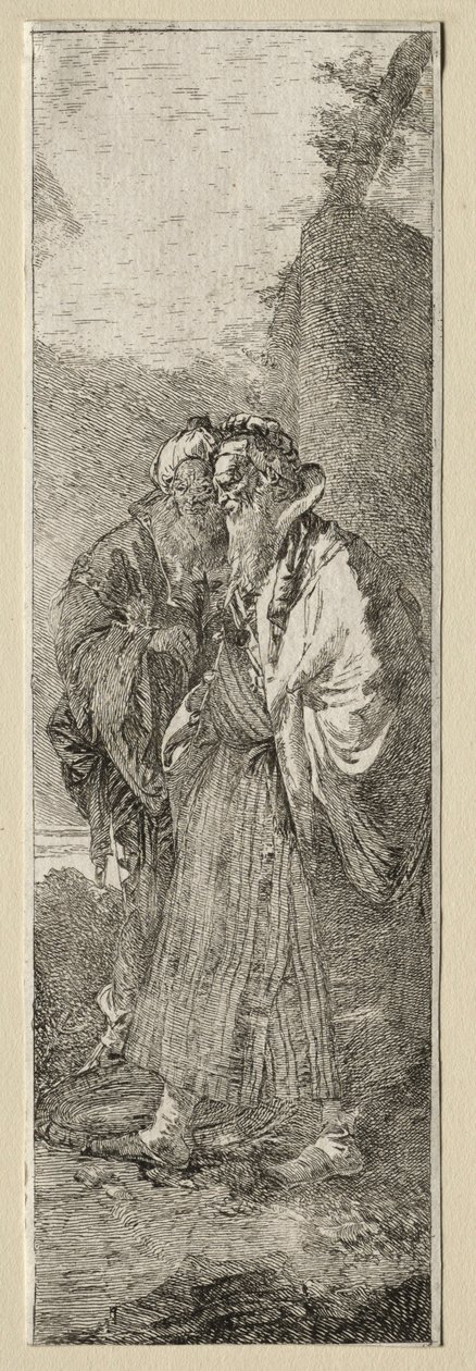Két öreg egy tájban. alkotó: Giovanni Domenico Tiepolo