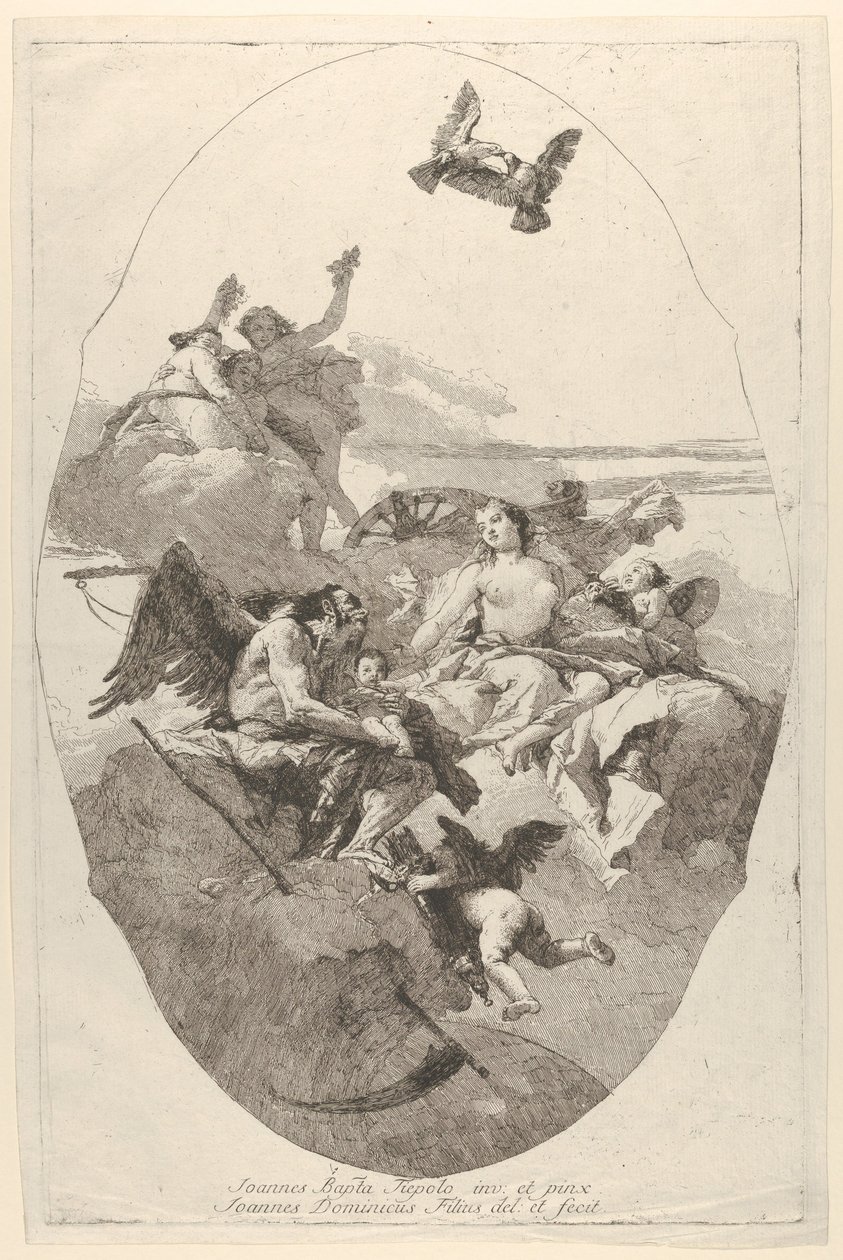A Vénusz Ámort az időre bízva, 1758-80. alkotó: Giovanni Domenico Tiepolo