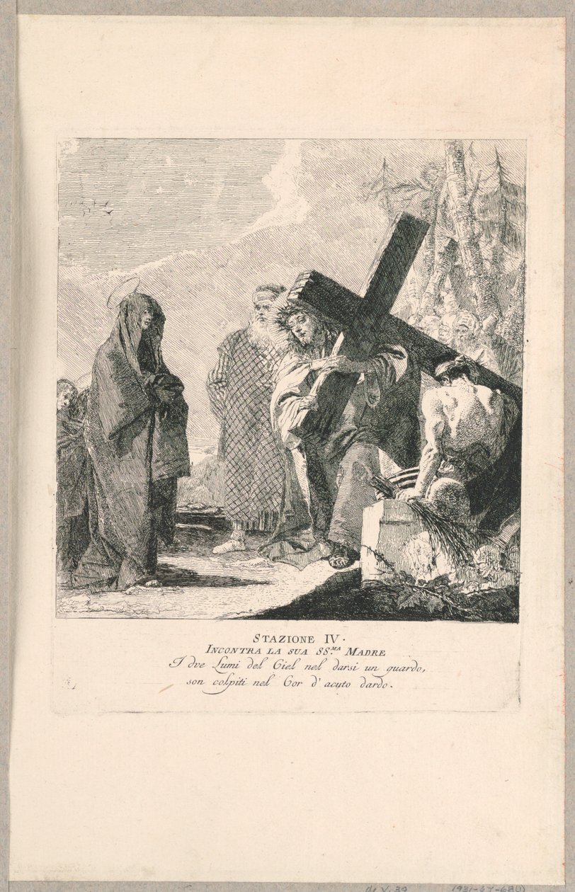 Via crucis – IV. állomás, találkozik az anyjával alkotó: Giovanni Domenico Tiepolo