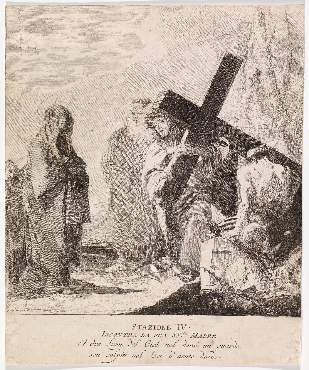 Via crucis - IV. állomás. Jézus találkozik édesanyjával alkotó: Giovanni Domenico Tiepolo