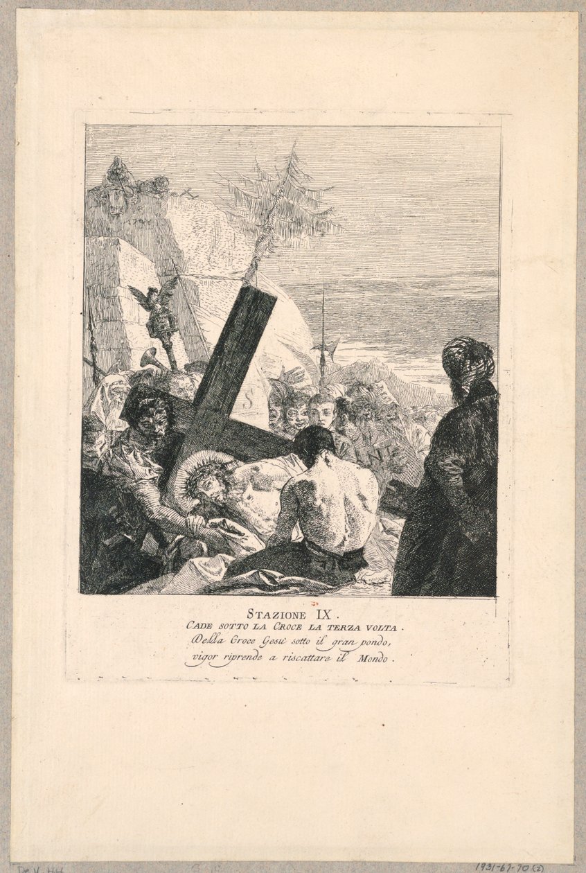 Via crucis – IX. állomás, Harmadszor esik a kereszt alá alkotó: Giovanni Domenico Tiepolo