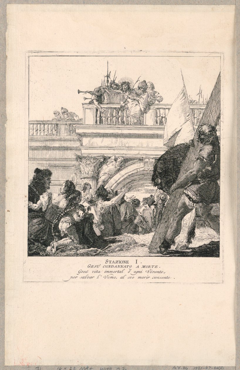 Via crucis - I. állomás, Jézus halálra ítélve alkotó: Giovanni Domenico Tiepolo