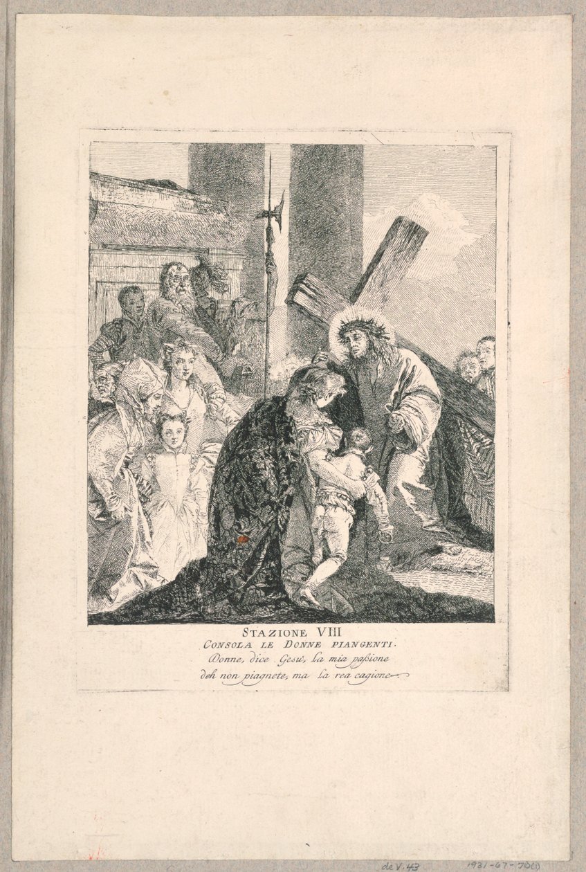 Via crucis – VIII. állomás, vigasztalja a síró nőket alkotó: Giovanni Domenico Tiepolo