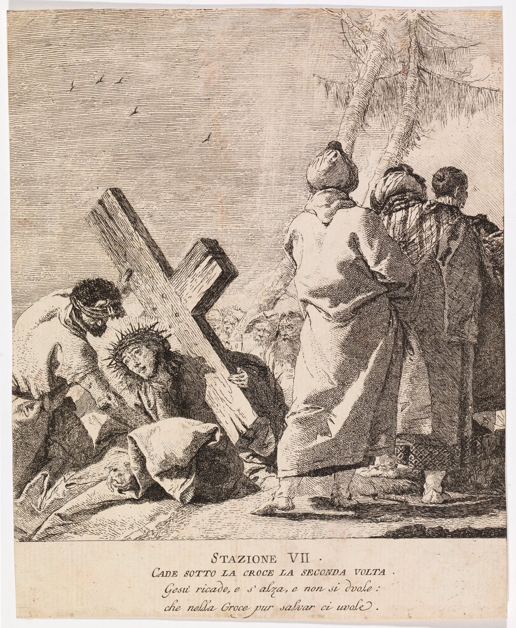 Via crucis - VII. állomás. Jézus másodszor is elesik alkotó: Giovanni Domenico Tiepolo