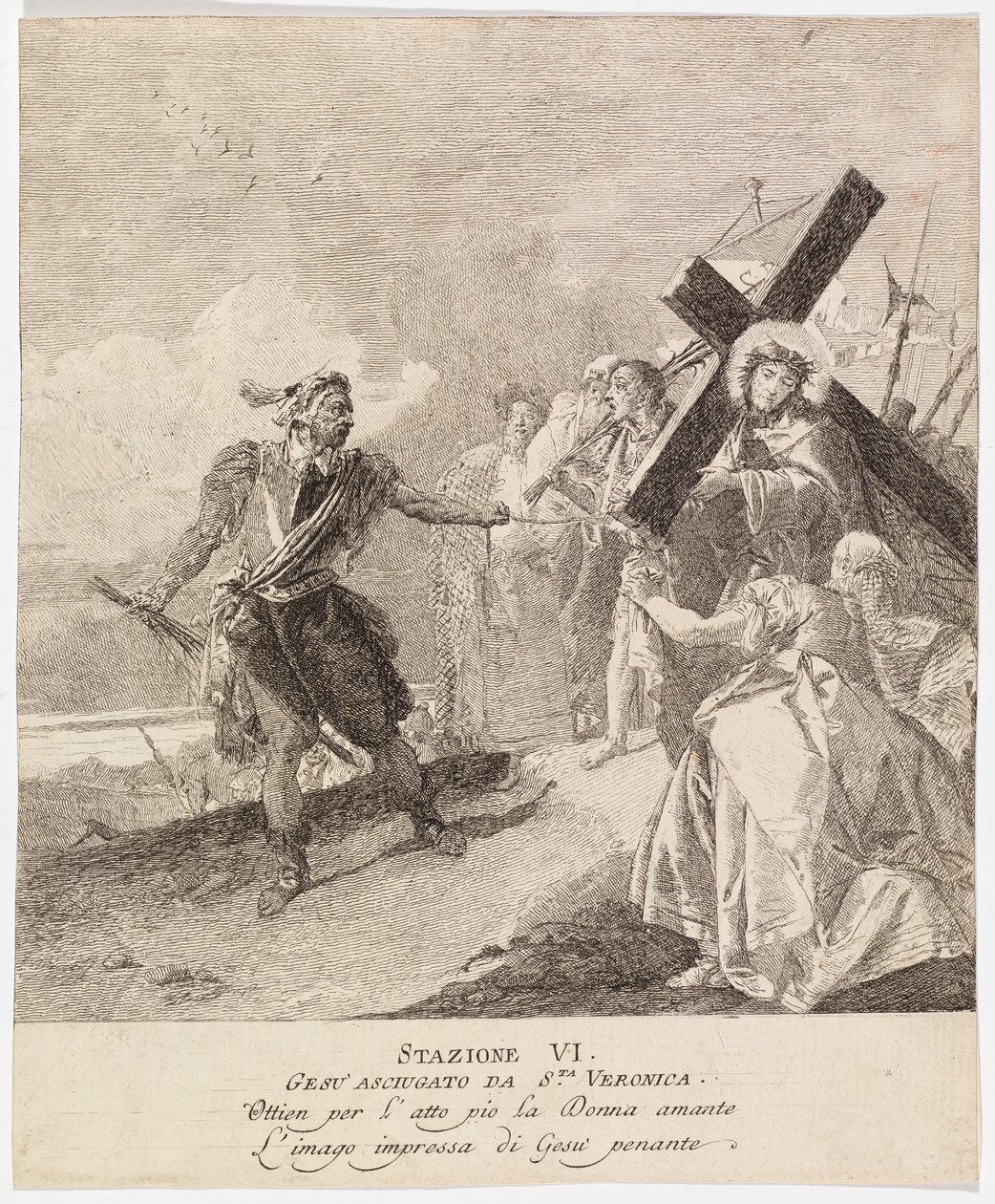 Via crucis - VI. Veronika megtörli Jézus arcát alkotó: Giovanni Domenico Tiepolo