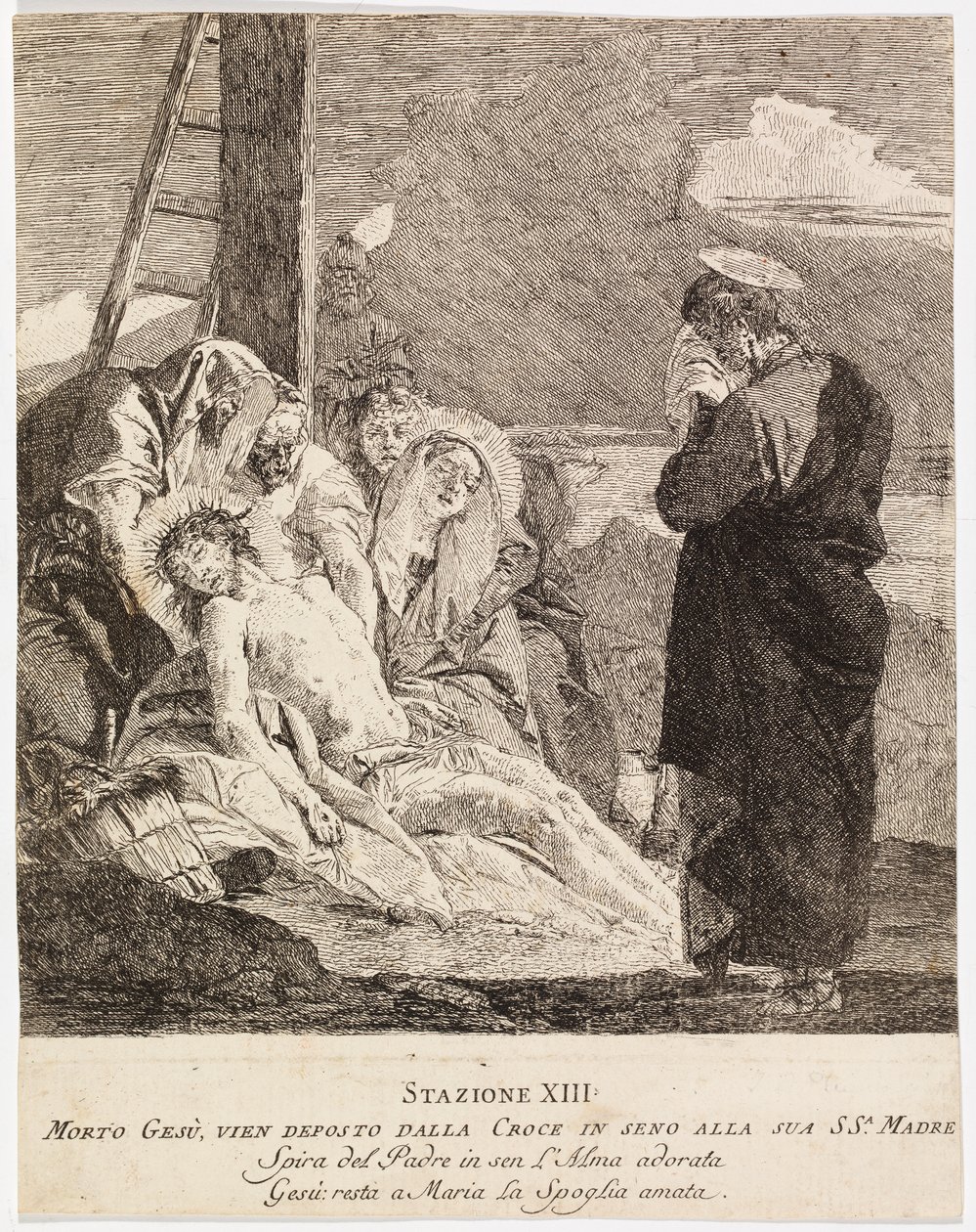Via crucis - XIII. Jézust leveszik a keresztről alkotó: Giovanni Domenico Tiepolo