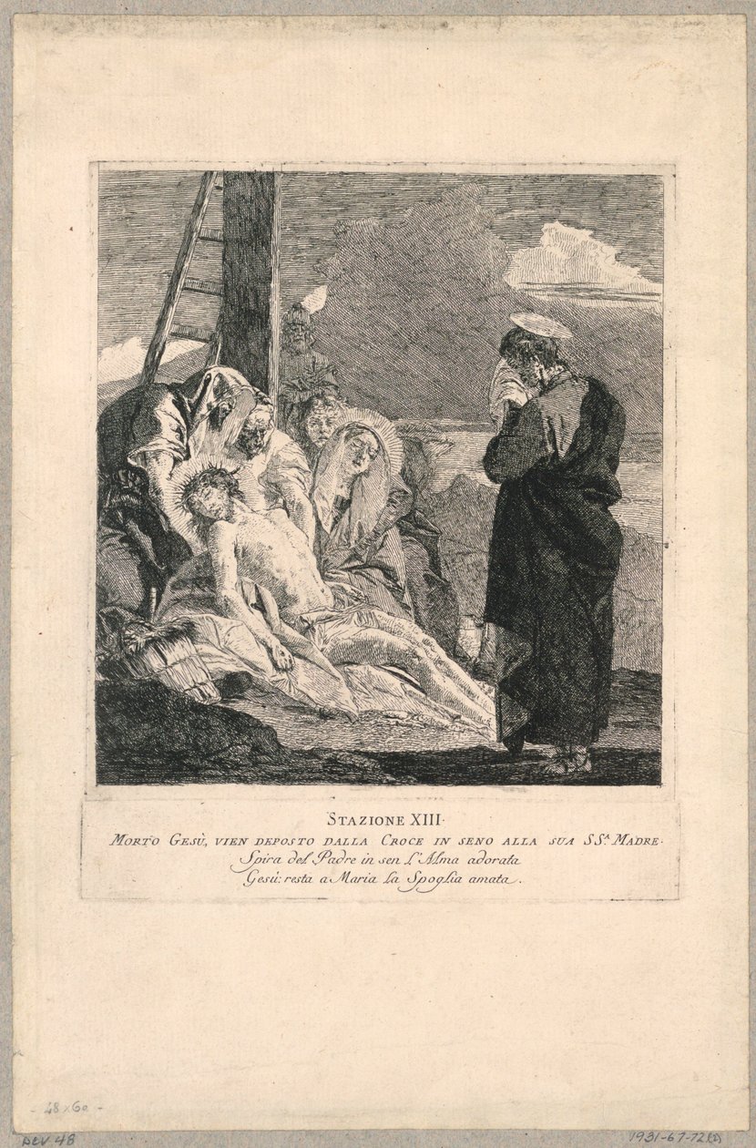 Via crucis - XIII. állomás, A lerakódás alkotó: Giovanni Domenico Tiepolo