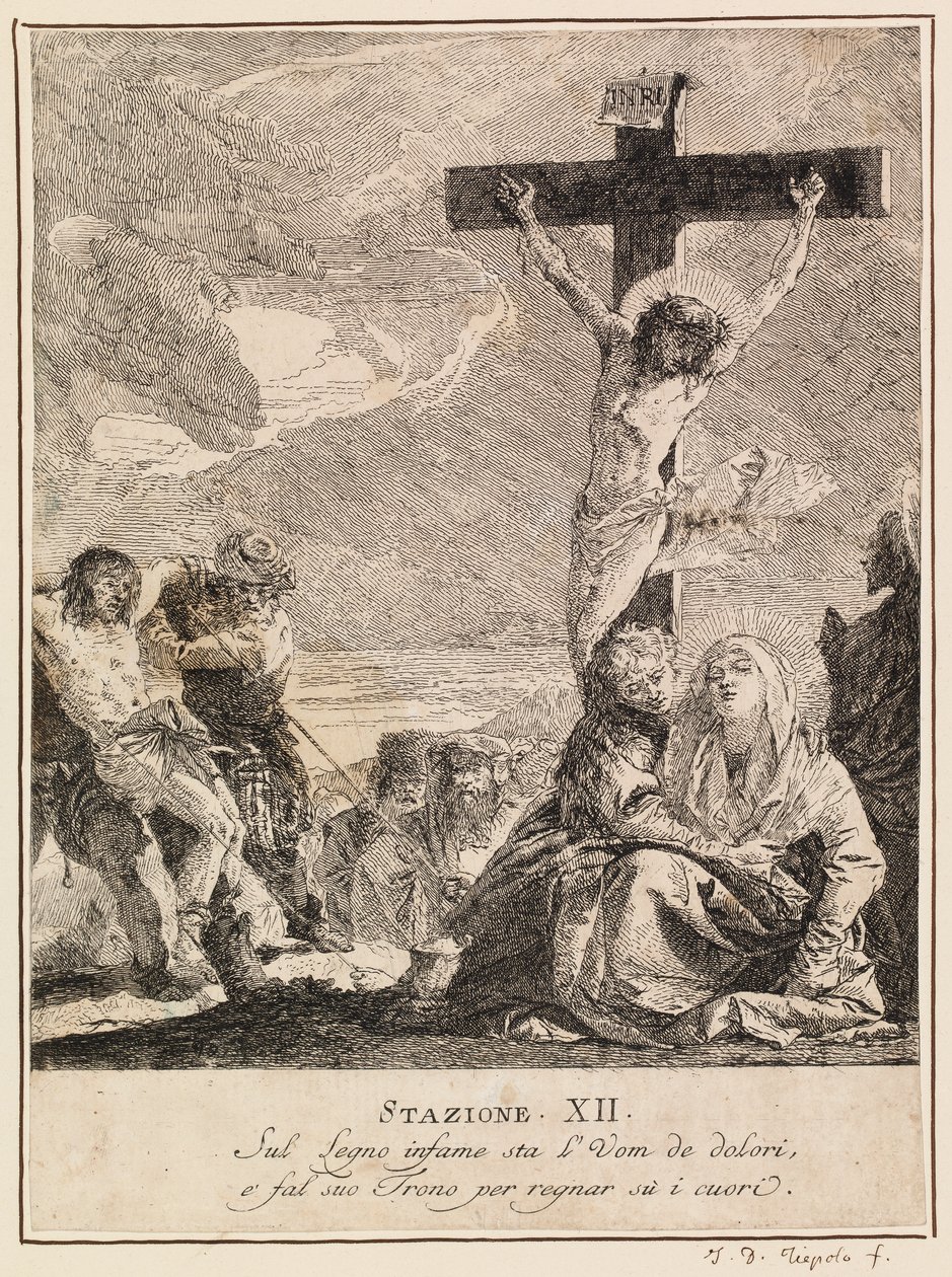 Via crucis - XII. állomás. Jézus meghal a kereszten alkotó: Giovanni Domenico Tiepolo