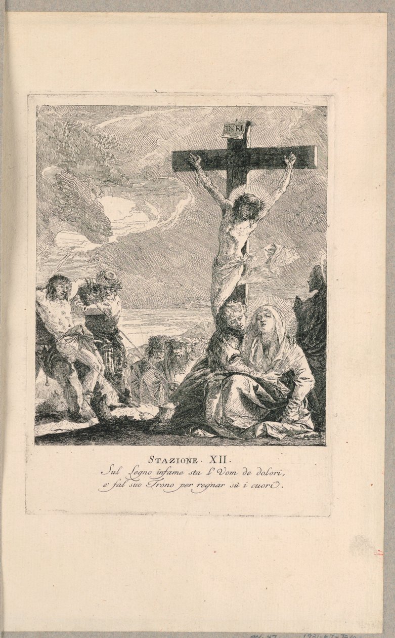Via crucis – XII. állomás, A keresztre feszítés alkotó: Giovanni Domenico Tiepolo