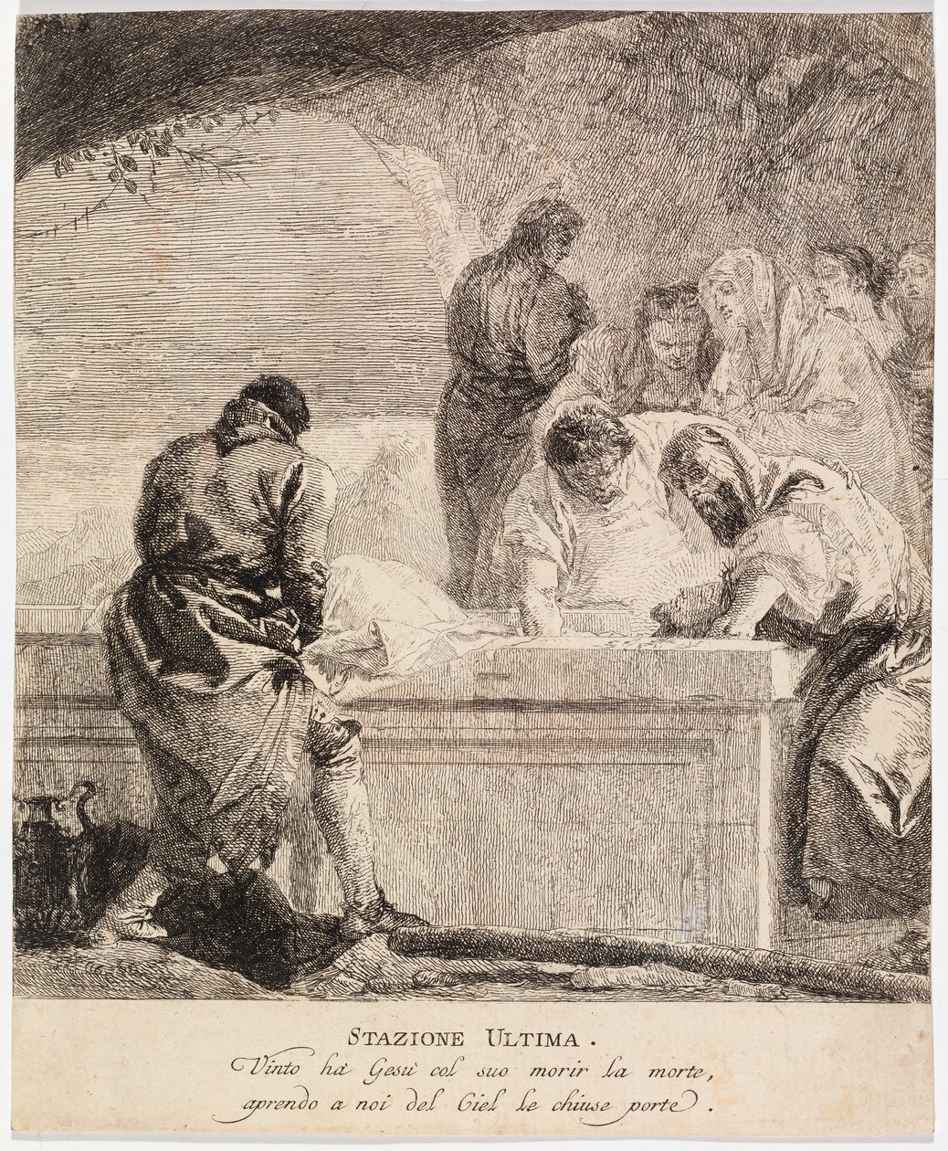 Via crucis - XIV. Jézust a sírba fektetik alkotó: Giovanni Domenico Tiepolo