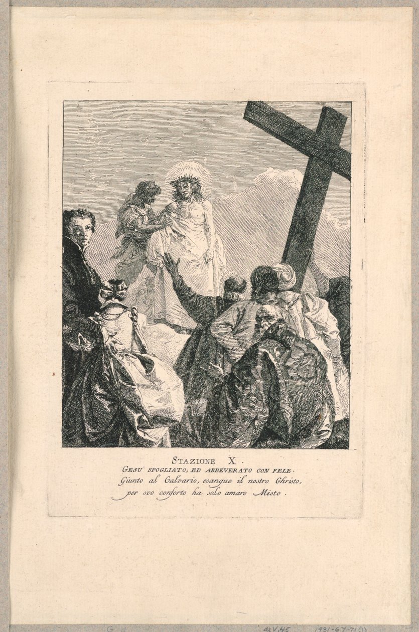 Keresztút – X. állomás, Jézus kifosztott alkotó: Giovanni Domenico Tiepolo