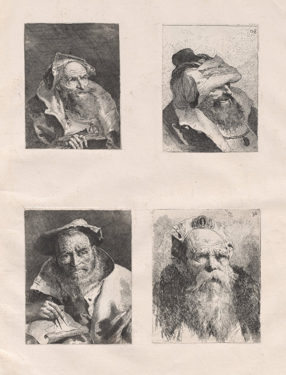 Fejgyűjtemény (I. és II. rész) alkotó: Giovanni Domenico Tiepolo, after Giovanni Battista Tiepolo
