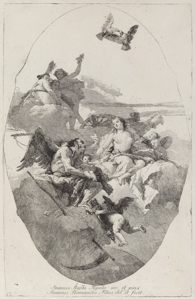 A Vénusz Ámort az időre bízva alkotó: Giovanni Domenico Tiepolo after Giovanni Battista Tiepolo
