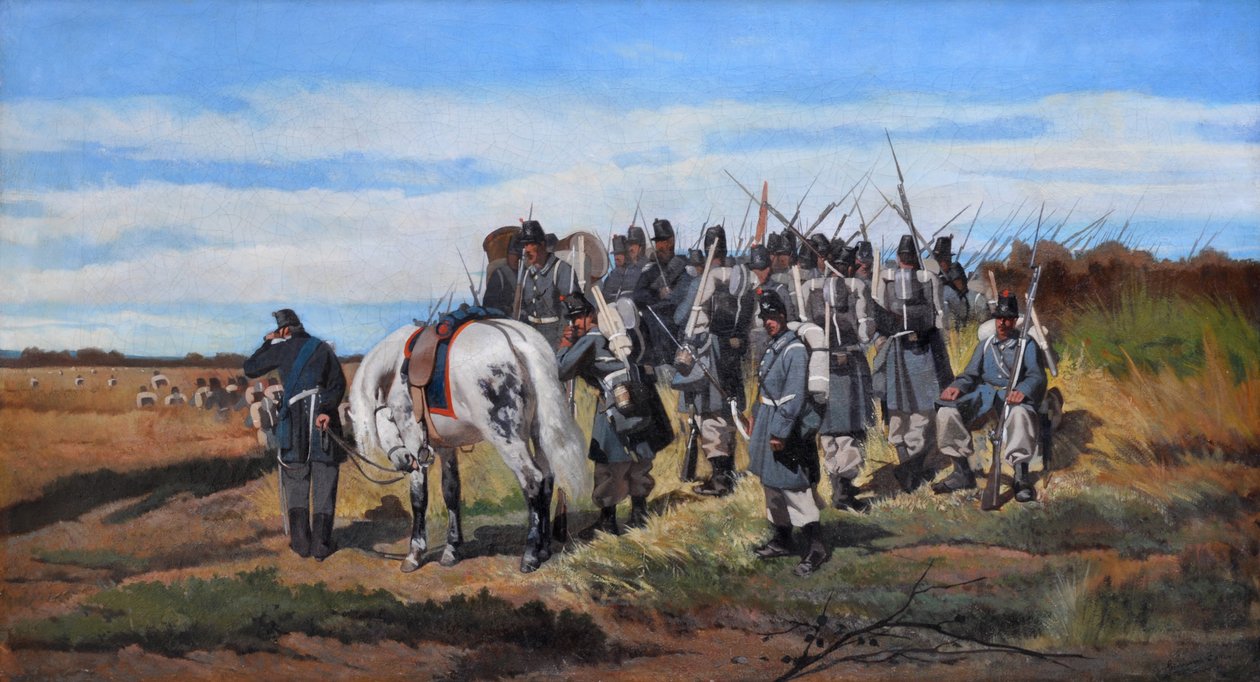 Katonai felderítés, felderítés, 1861 körül (olaj, vászon) alkotó: Giovanni Fattori
