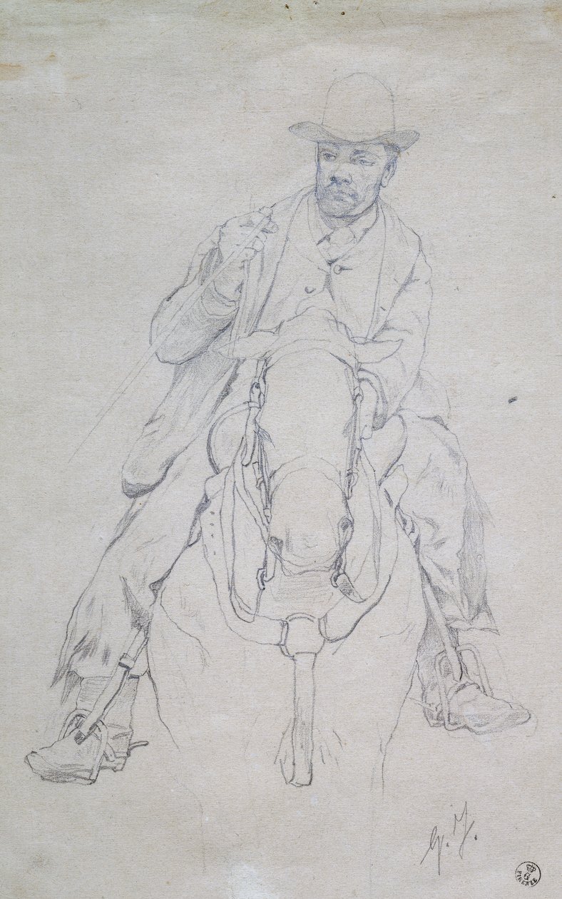 Buttero lóháton (toszkán cowboy) alkotó: Giovanni Fattori
