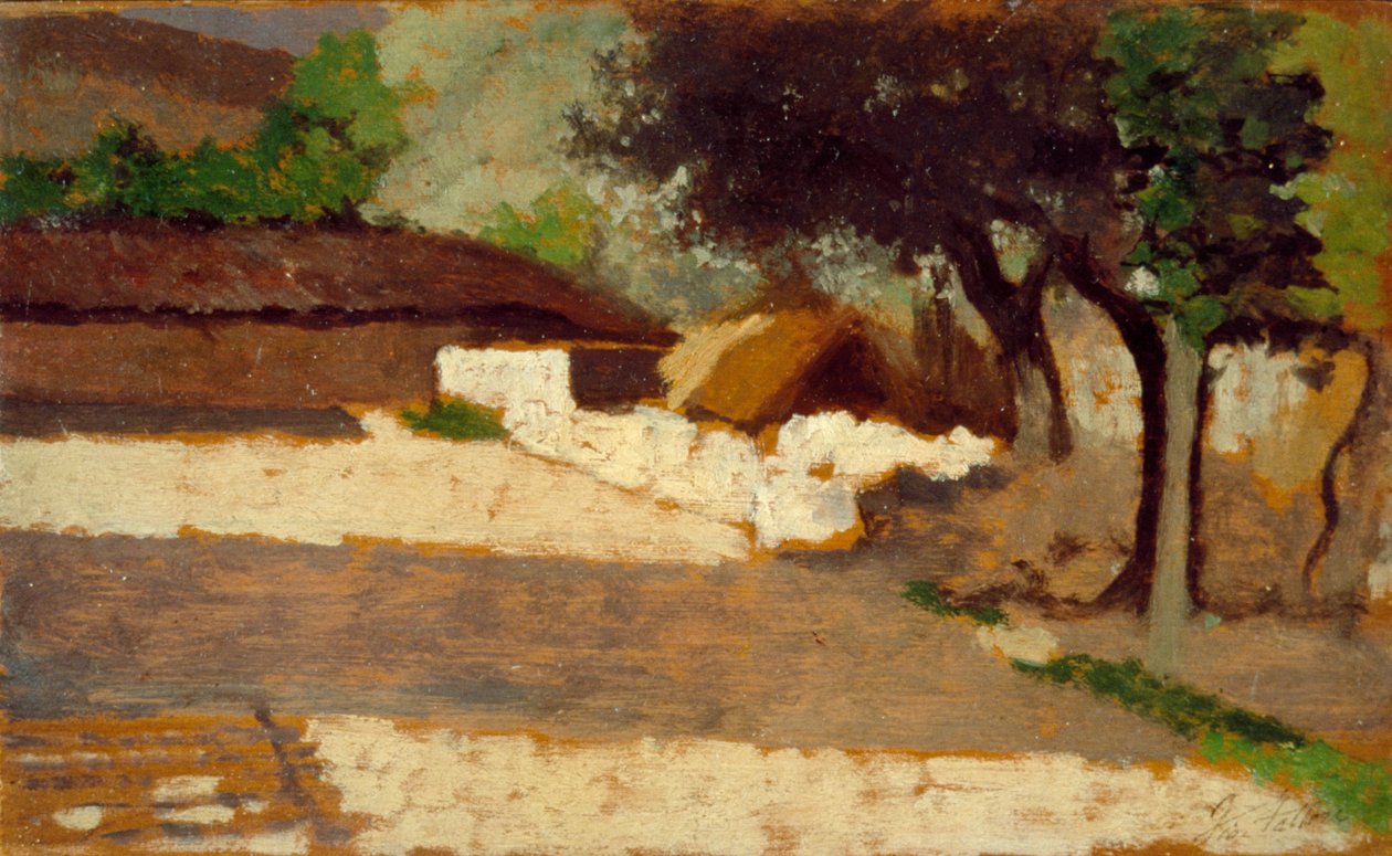 A nap hatása, Giovanni Fattori (1825-1908), olaj, panel alkotó: Giovanni Fattori