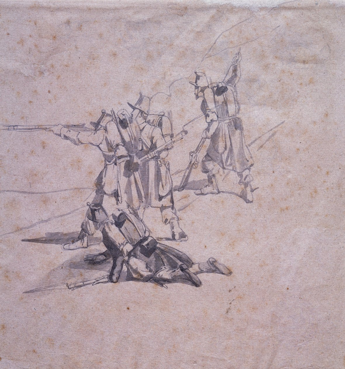 Négy katona akcióban alkotó: Giovanni Fattori