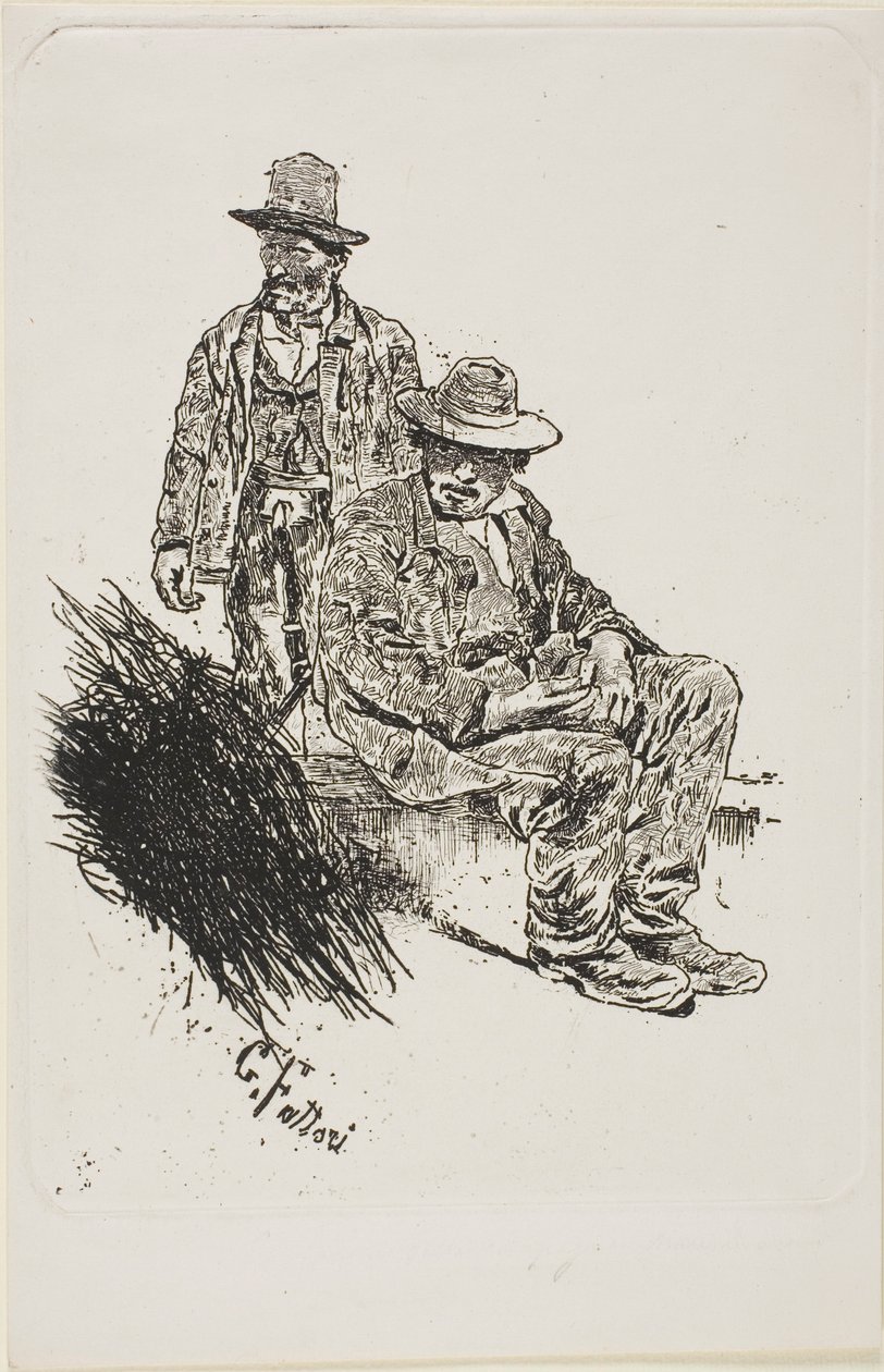 Pásztorok alkotó: Giovanni Fattori