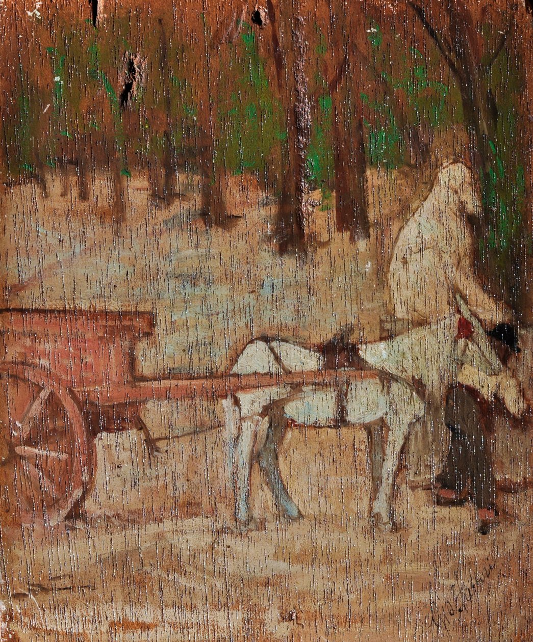 Impresszió a Porta Romana előtt, 1868-70 körül (olaj, karton) alkotó: Giovanni Fattori