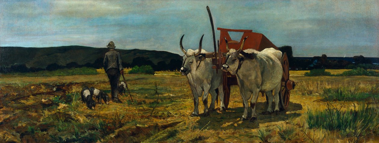 Maremma Toscany, Giovanni Fattori (1825-1908), olaj, vászon, 77,5X205,7 cm alkotó: Giovanni Fattori