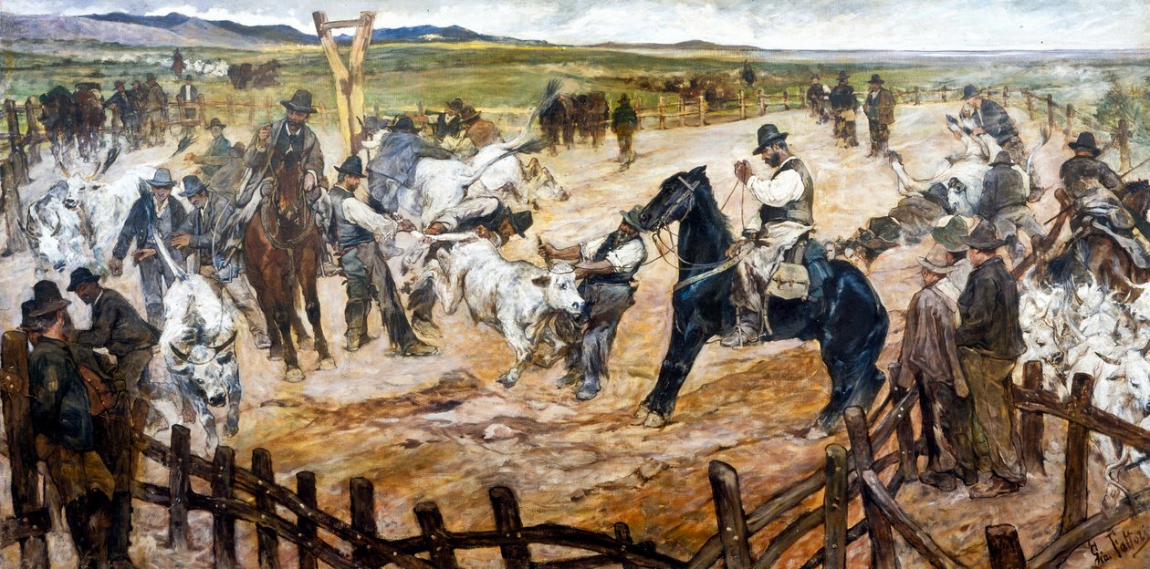 Mena a Maremmában, 1890-91 körül (olaj, vászon) alkotó: Giovanni Fattori