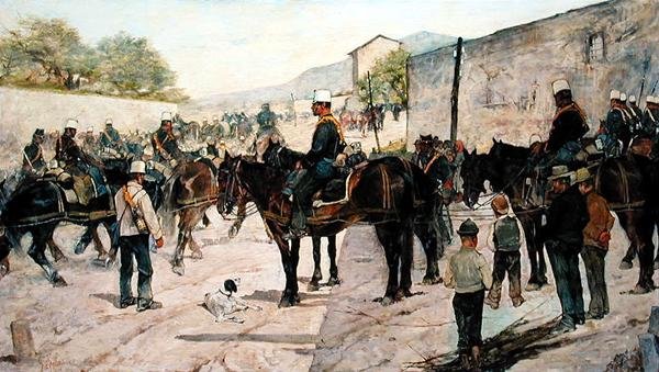Katonai gyakorlatok alkotó: Giovanni Fattori