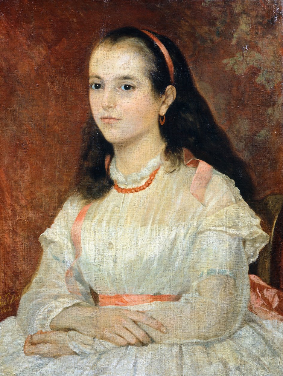 Siccoli kisasszony portréja alkotó: Giovanni Fattori