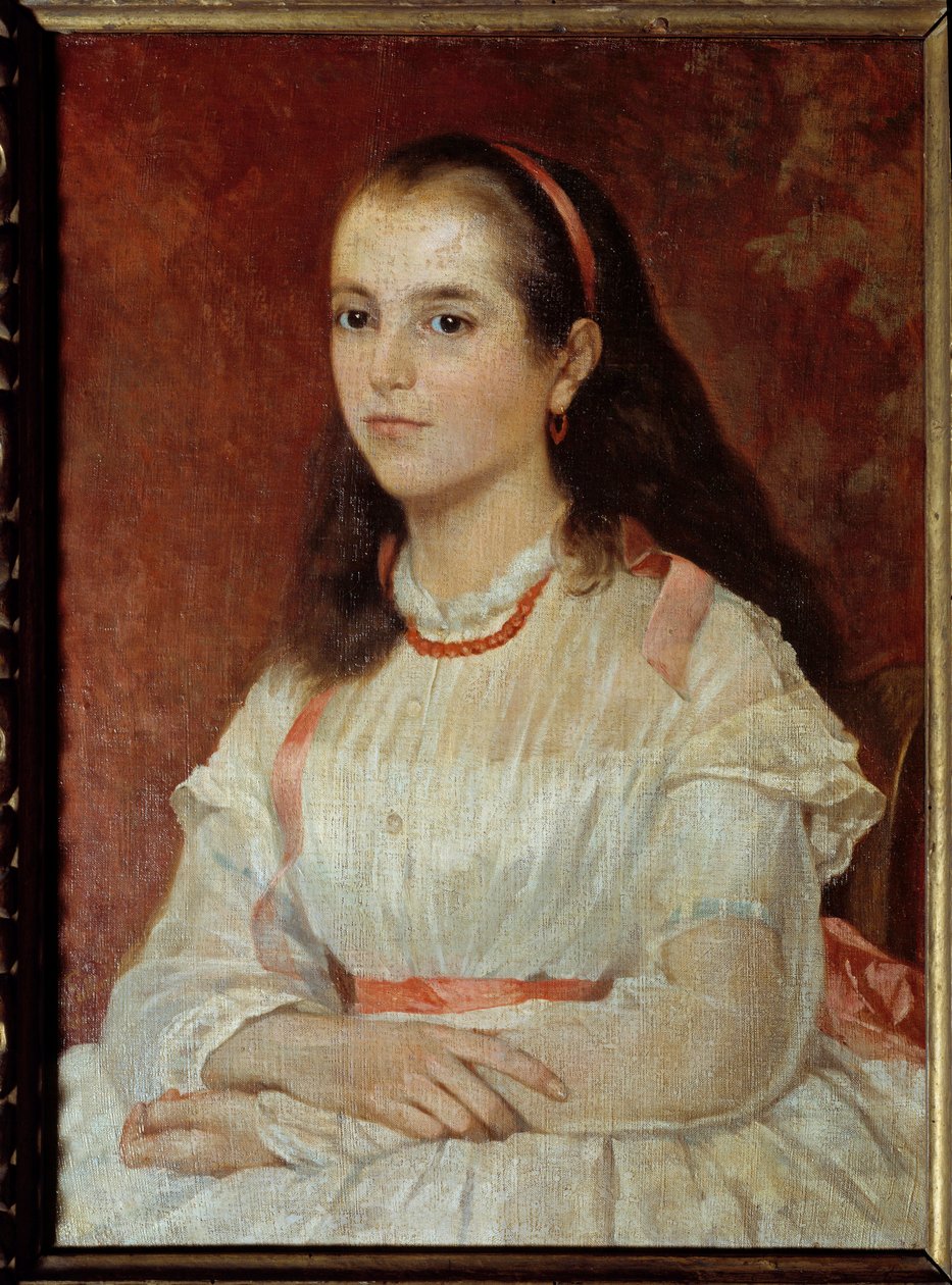 Soccoli kisasszony portréja. Giovani Fattori festménye (XIX. század) Ec. Ital. alkotó: Giovanni Fattori