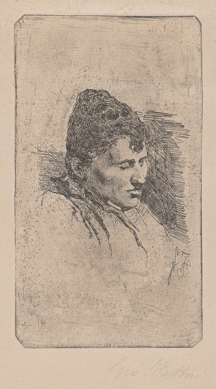 A művész második feleségének portréja alkotó: Giovanni Fattori