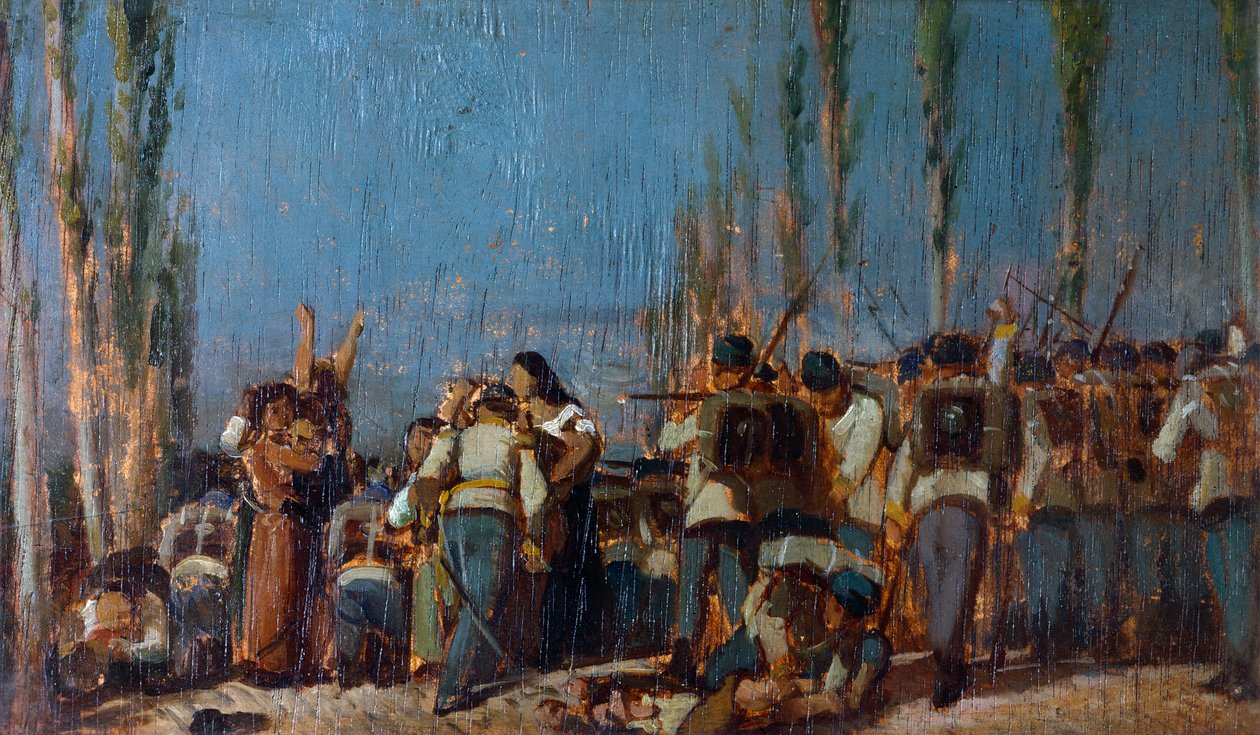 A mantovai mészárlások, Giovanni Fattori (1825-1908), olajtábla alkotó: Giovanni Fattori