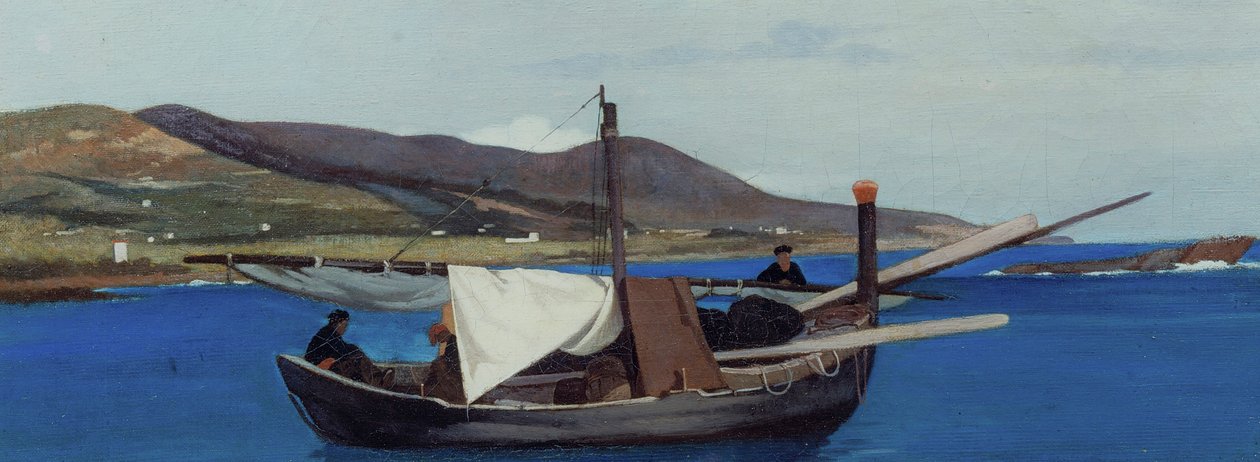 A Punta di Romito halászcsónakkal, 1866 körül (olaj, vászon) alkotó: Giovanni Fattori
