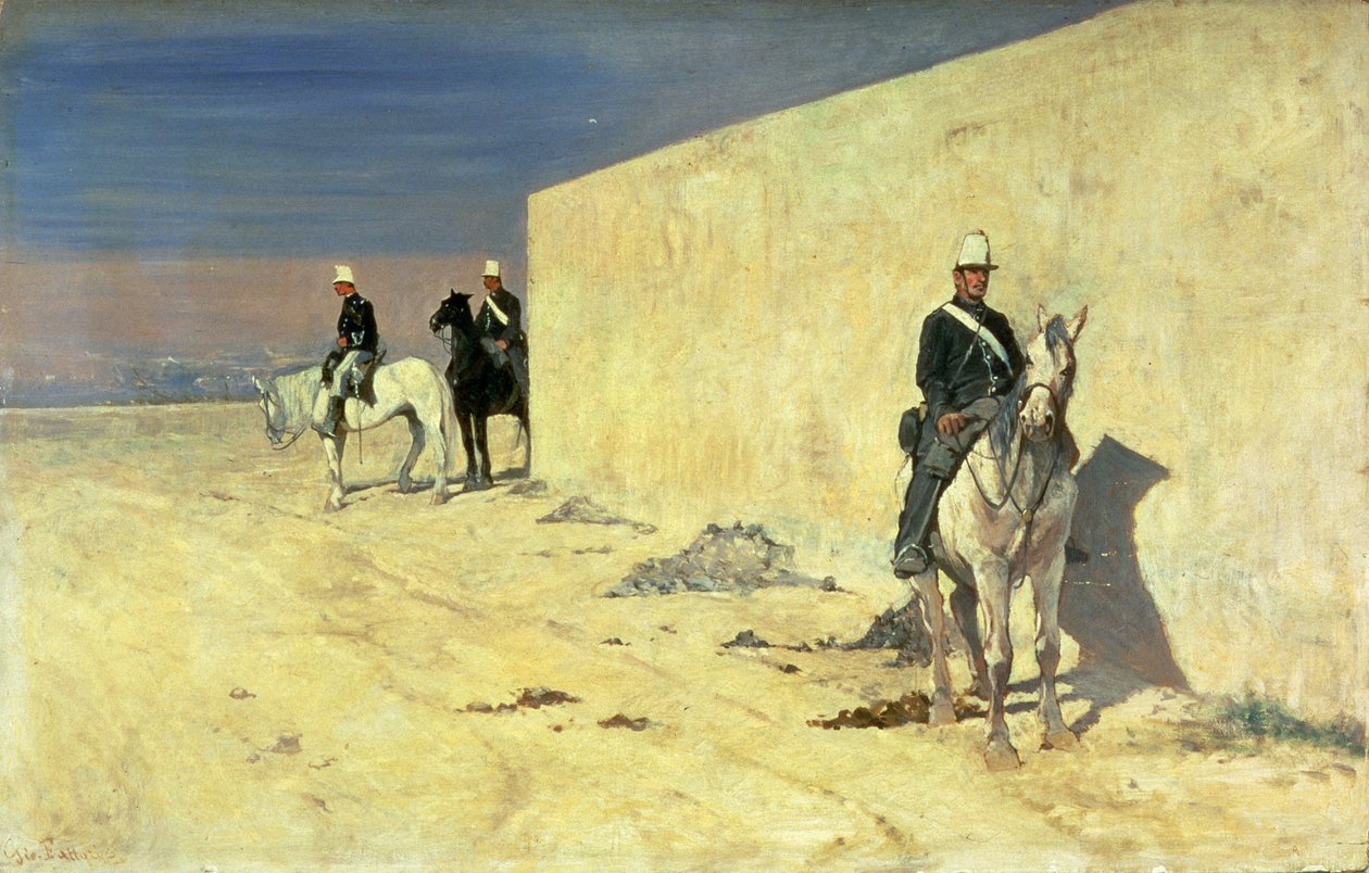 Az óra (The White Wall), 1871 körül (panel) alkotó: Giovanni Fattori