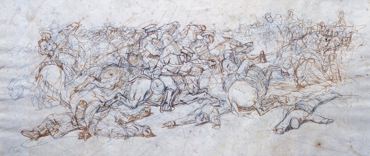 Uhlans Charge alkotó: Giovanni Fattori