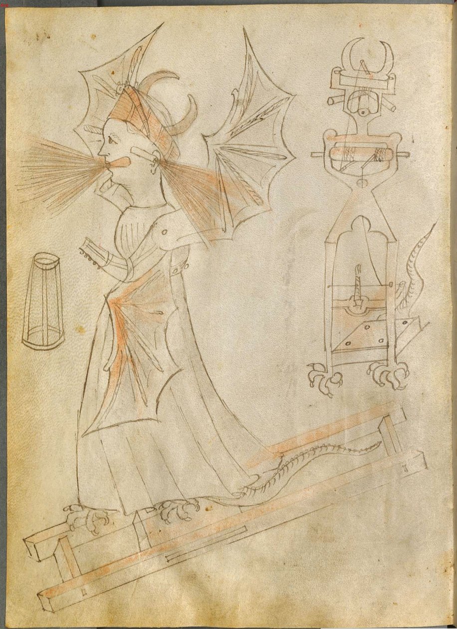 A tűzboszorkány -ból: Hadieszközök könyve, figurákkal alkotó: Giovanni Fontana