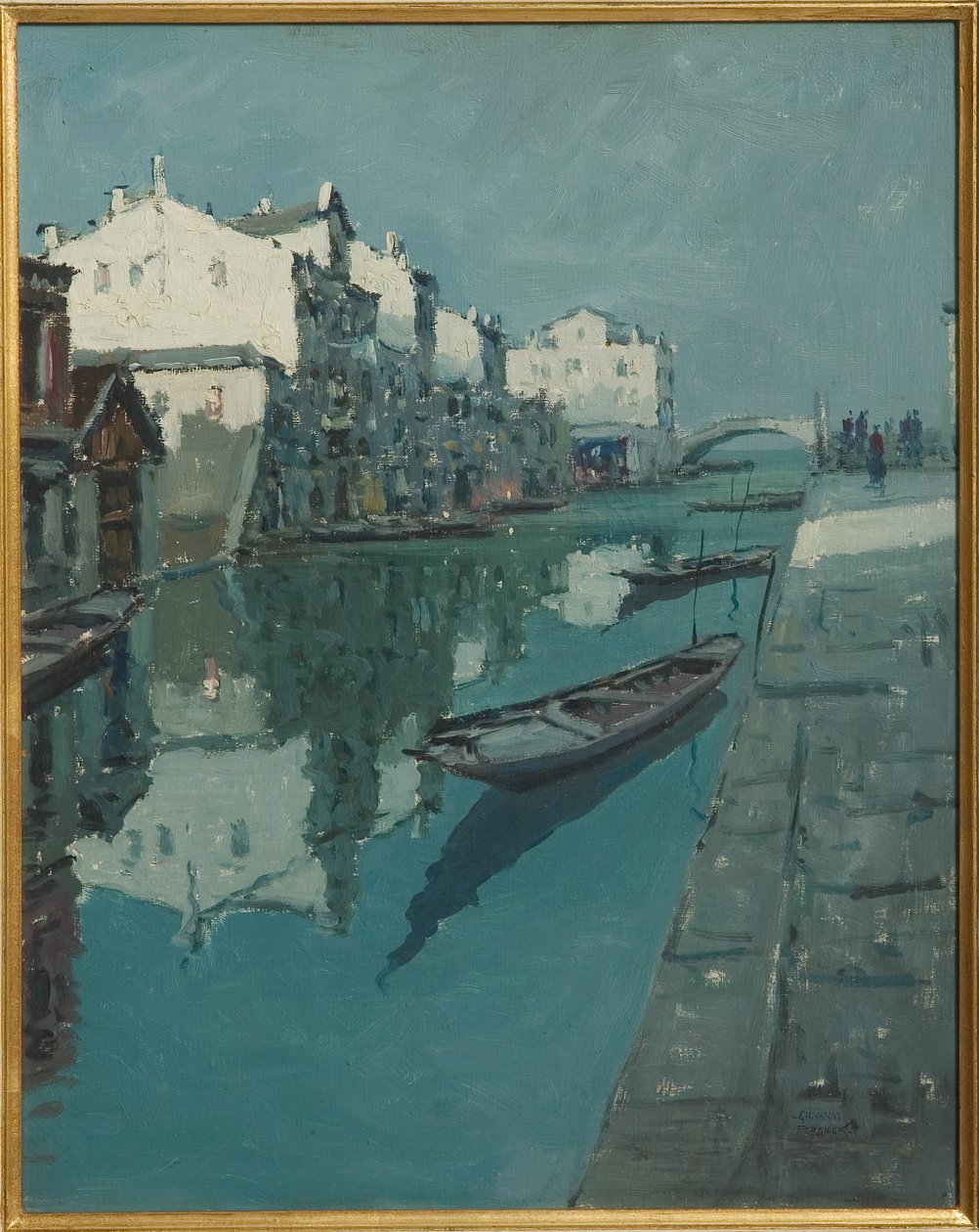 Velencei csatorna (olajfestmény) alkotó: Giovanni Forghieri