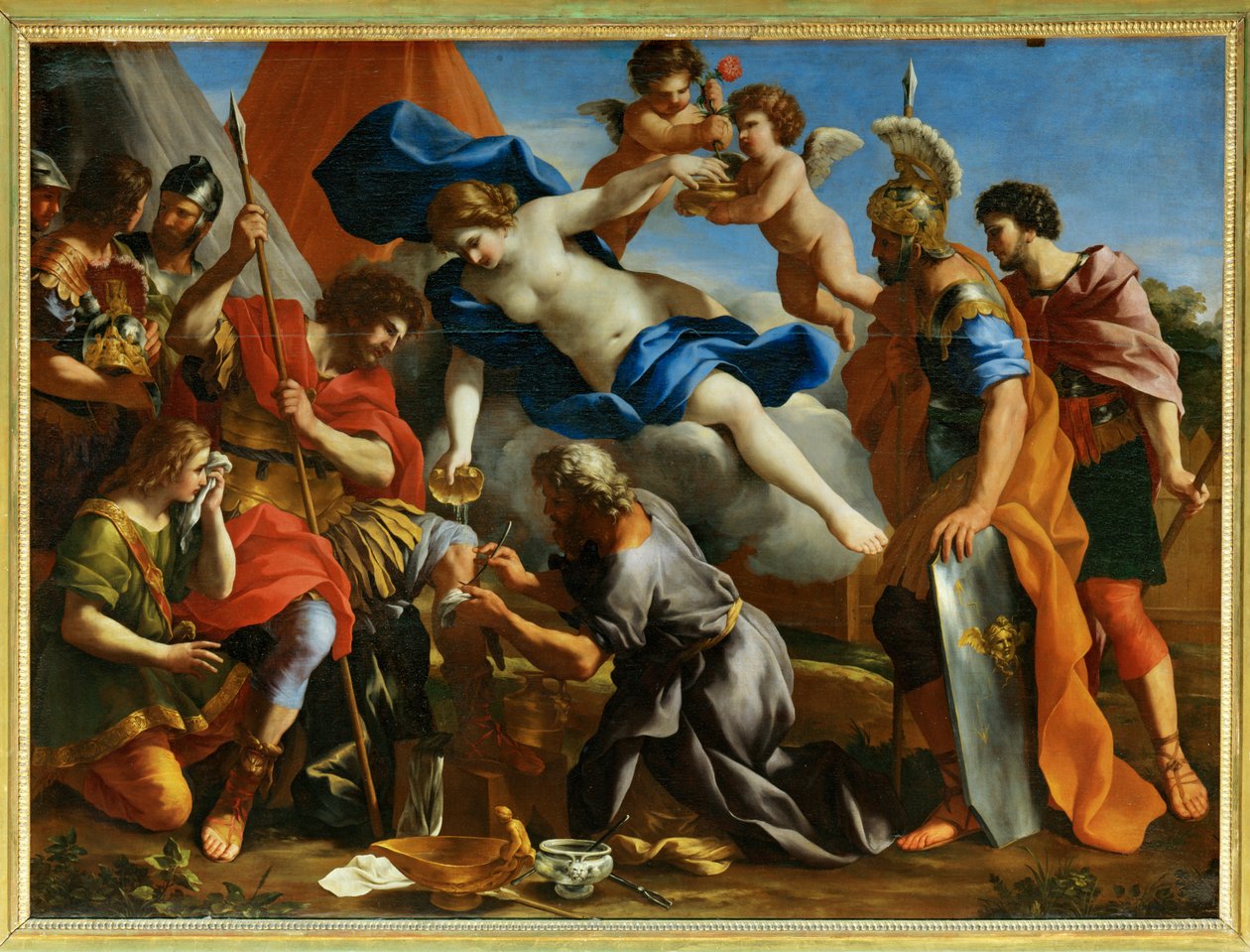 Vénusz diktámot önt Aeneas sebeire ... alkotó: Giovanni Francesco (1610-62) Romanelli