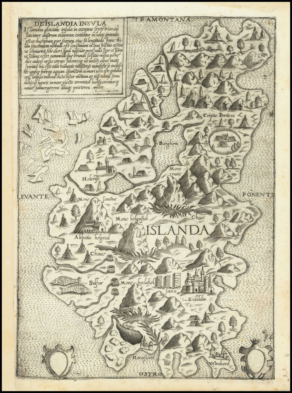 Izland 1560-as évekbeli térképe Giovanni Francesco Camocio által. alkotó: Giovanni Francesco Camocio