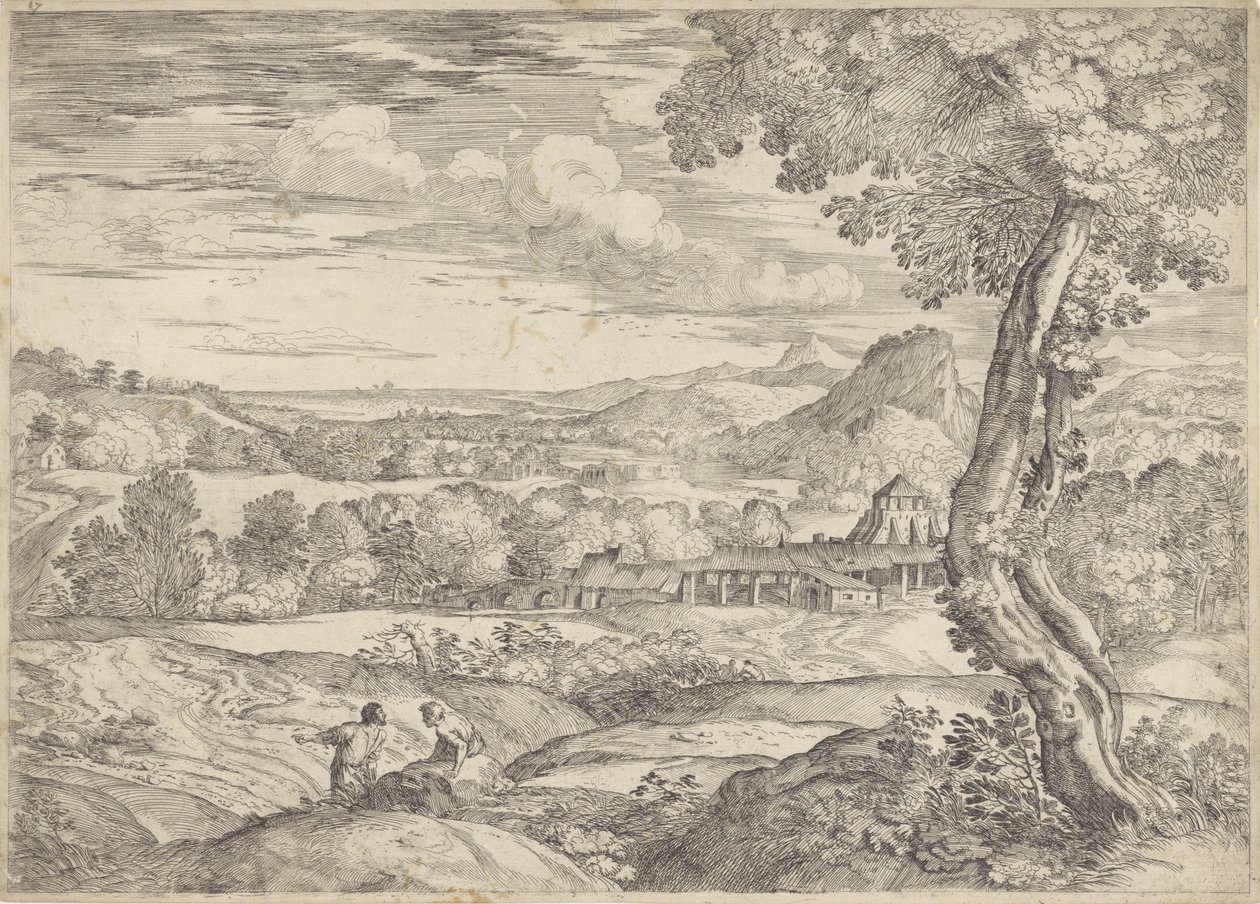 Táj téglagyárral alkotó: Giovanni Francesco Grimaldi