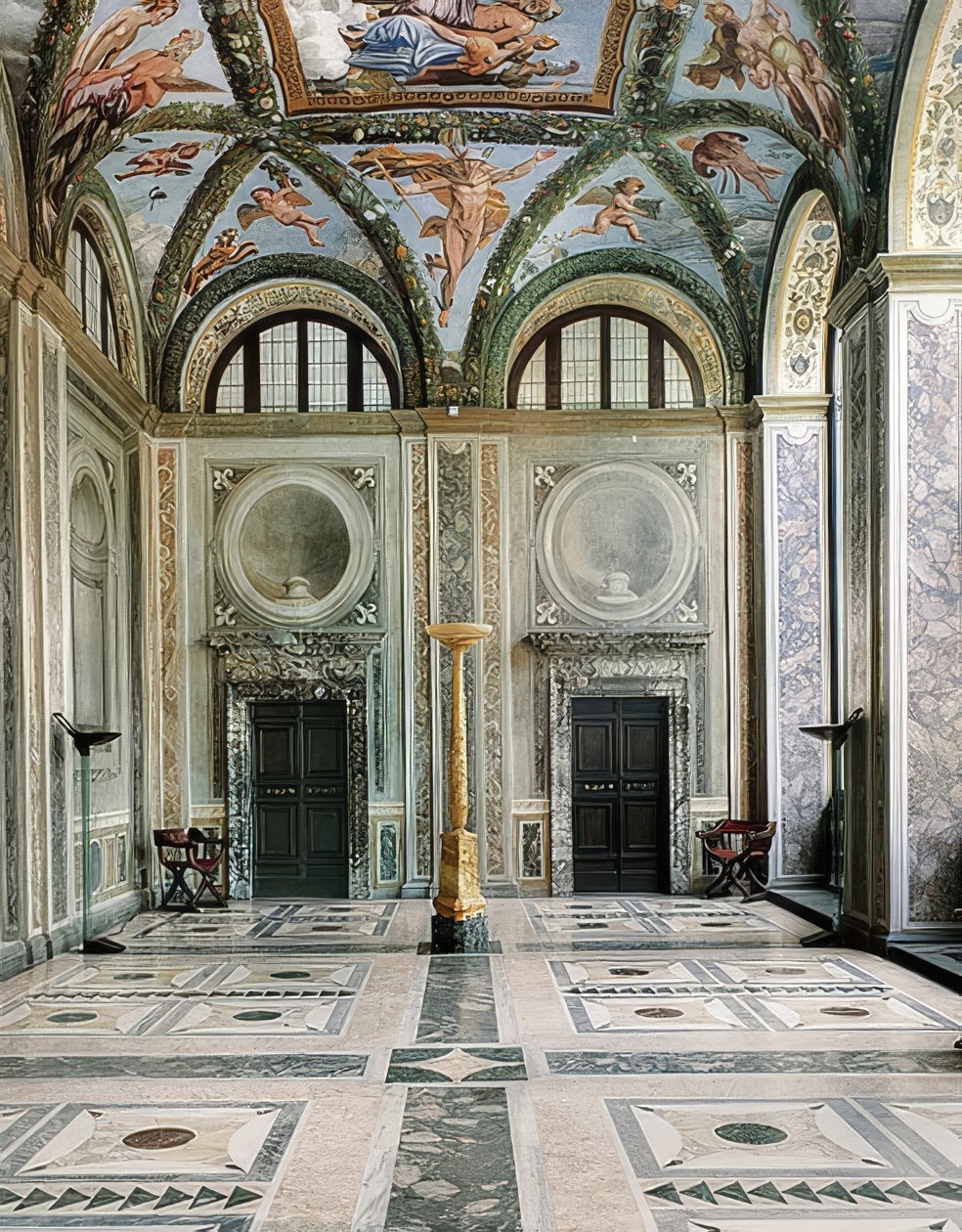 Amor és Psyche loggia, Villa la Farnesina nyugati oldala, földszint. 1517 körül alkotó: Giovanni Francesco Penni