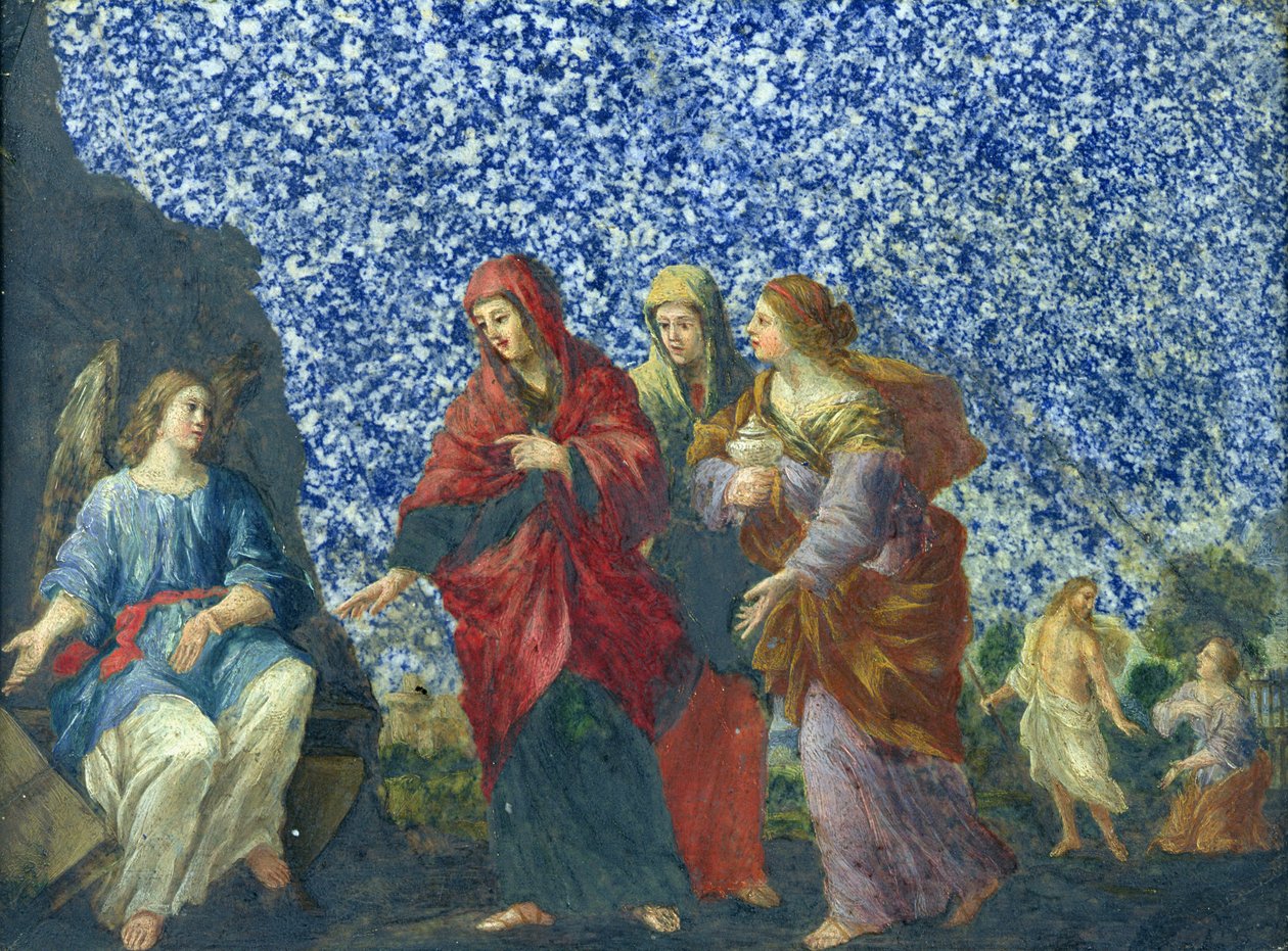 Szent asszonyok a sírnál (olaj, márvány) alkotó: Giovanni Francesco Romanelli