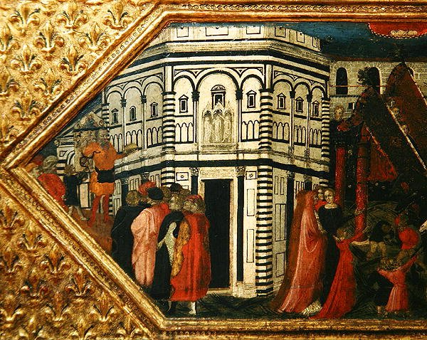 A S. Giovanni Palio jelenetével díszített Cassone (tempera, tábla) alkotó: Giovanni Francesco Toscani