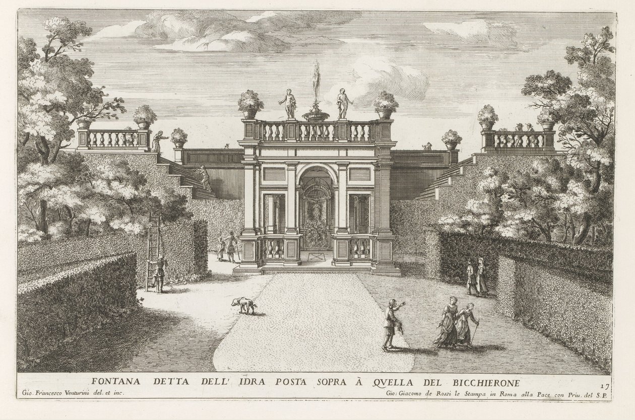 Fontein in de tuinen van de Villa d