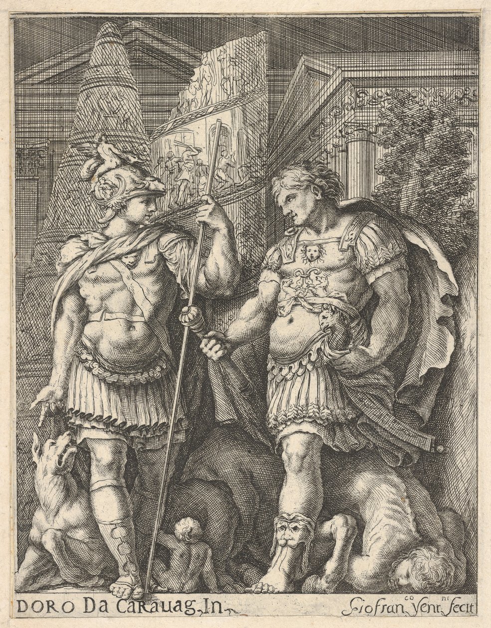 Két római katona, 17. század. alkotó: Giovanni Francesco Venturini