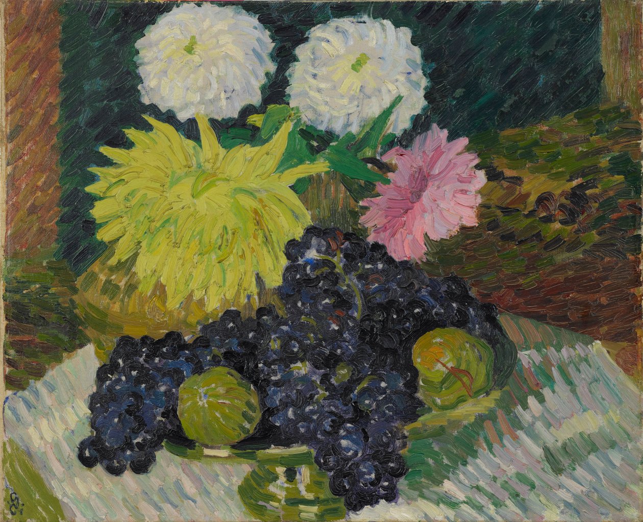 Dáliák és szőlő, 1908. alkotó: Giovanni Giacometti