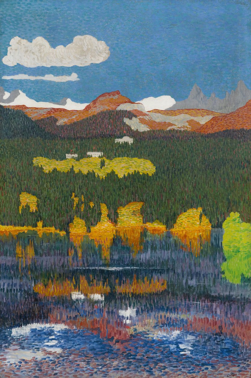 Flims panoráma. Triptichon, bal oldali tábla, 1904. alkotó: Giovanni Giacometti
