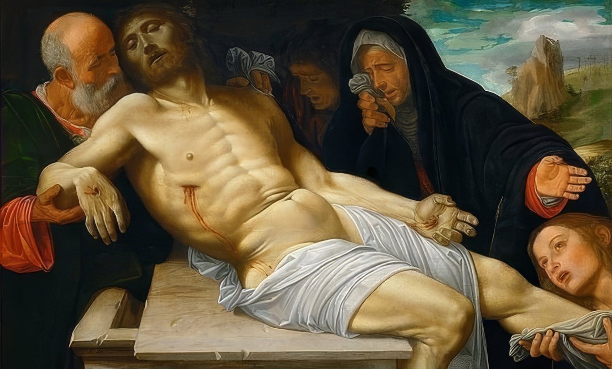 Krisztus siralma. 1515-1520 körül alkotó: Giovanni Girolamo Savoldo